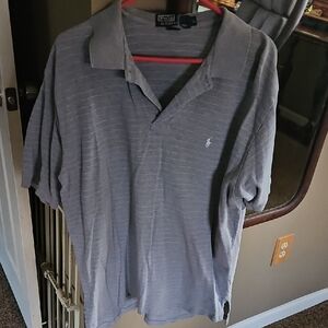 Polo by Ralph Lauren Men's Striped Gray Polo Shirt